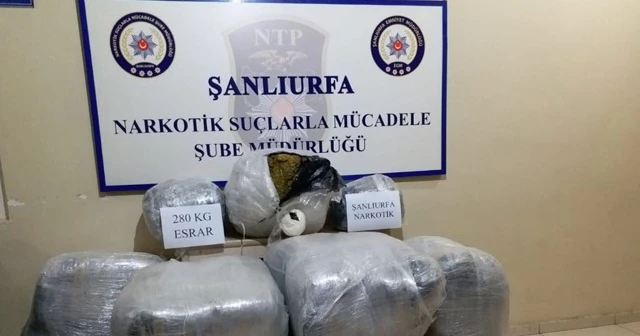 Şanlıurfa’ da 280 kilogram esrar ele geçirildi