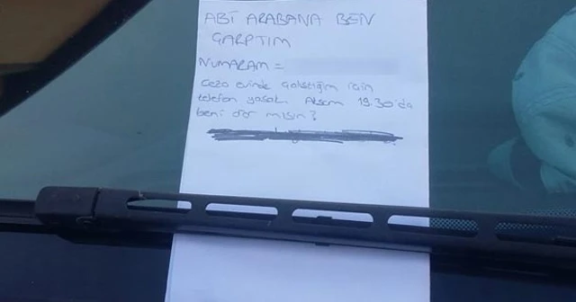 Arabasına gelince bu notu gördü: 'Akşam 19:30'da...'