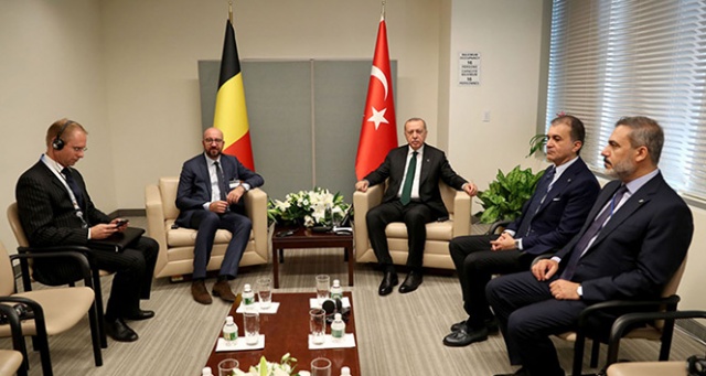 Cumhurbaşkanı Erdoğan, Belçika Başbakanı Charles Michel&#039;i kabul etti