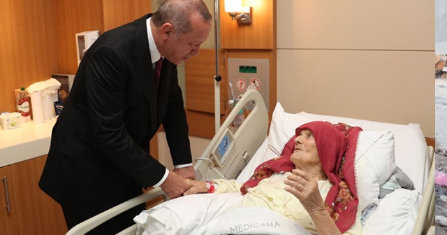 Cumhurbaşkanı Erdoğan, 100 yaşındaki Nazmiye Balcı’yı ziyaret etti