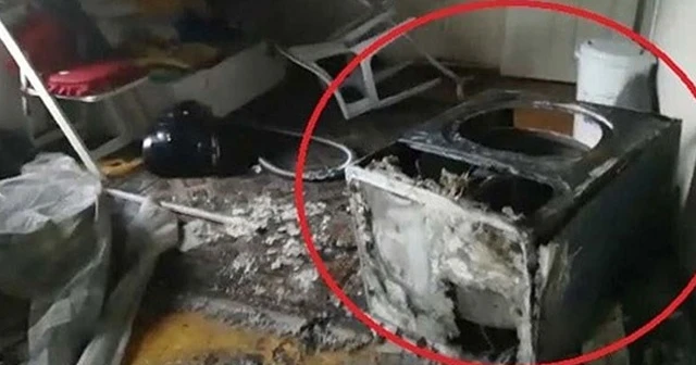 Kocaeli&#039;de çamaşır kurutma makinesi bomba gibi patladı!