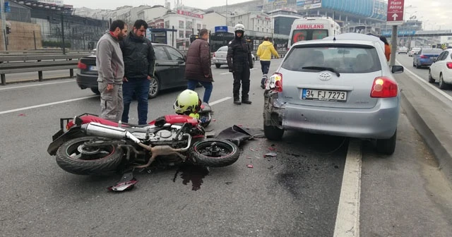 E-5'te trafiği kilitleyen kaza:1 yaralı