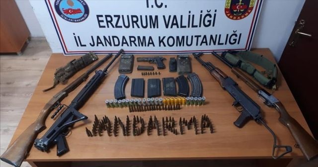 Erzurum&#039;daki terör operasyonunda mühimmat ve yaşam malzemesi bulundu