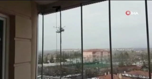 Askeri helikopter Çorum'da zorunlu iniş yaptı