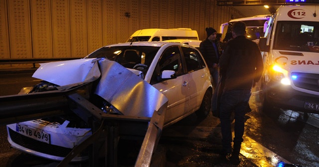 Çağlayan Tünelinde meydana gelen kazada bir sürücü yaralandı