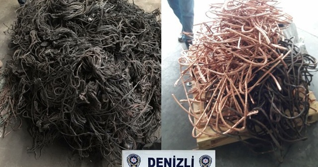 Çaldığı 700 kilo bakır kabloyu satmak için yaktı