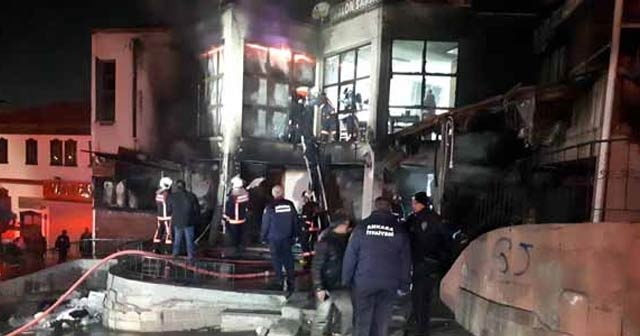 Ankara&#039;da korkutan yangın: 6 iş yeri kullanılamaz hale geldi