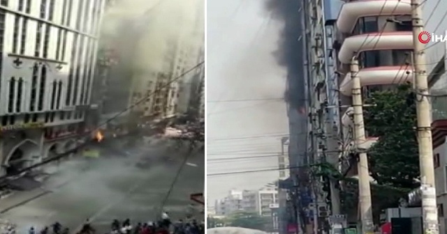 Bangladeş&#039;te 22 katlı binada yangın