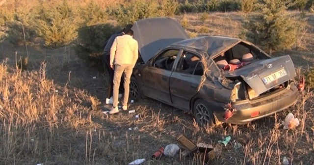 Defalarca takla atan araçtan sağ çıktı