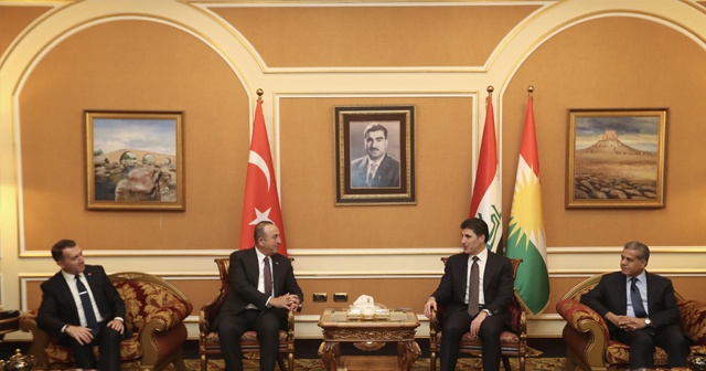 Çavuşoğlu, IKBY Güvenlik Konseyi Başkanı Mesrur Barzani ile görüştü