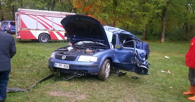 Düzce'deki kazada yaralanan sürücü hastanede hayatını kaybetti
