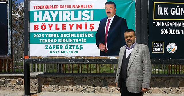 Seçimi kaybeden adaydan &quot;billboardlı&quot; teşekkür