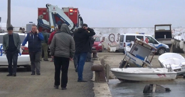 Silivri'de hareketli anlar, bir anda denize düştü
