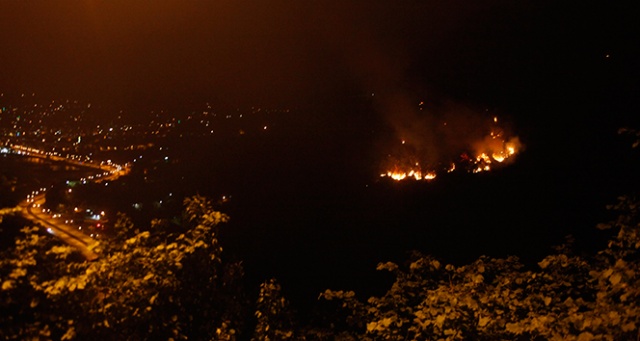 Giresun’da ki orman yangını havadan görüntülendi