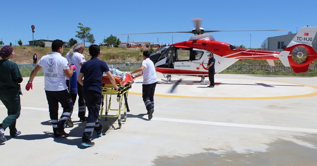 Miraç bebeğin duran kalbi çalıştırıldı, hava ambulansıyla nakledildi