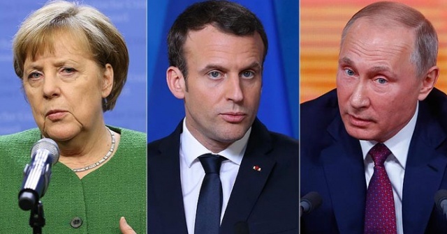 Putin, Merkel ve Macron ile Suriye&#039;yi görüştü