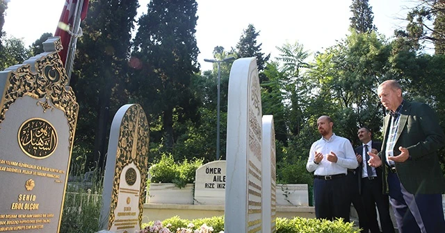 Cumhurbaşkanı Erdoğan, 15 Temmuz şehidi Erol Olçok’un mezarını ziyaret etti