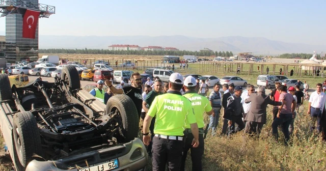 3 kez takla atan araçtan burnu bile kanamadan çıktı