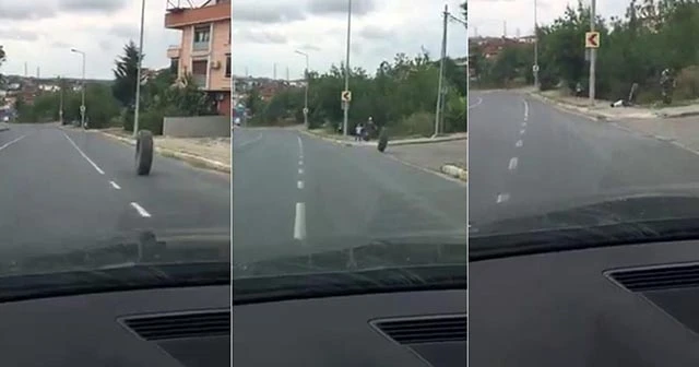 Arnavutköy'de araba tekerleği küçük çocuğa böyle çarptı