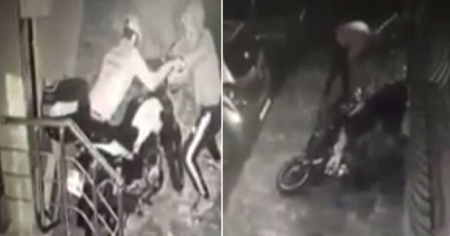 Demir kesme makasıyla 3 motosikleti çaldılar