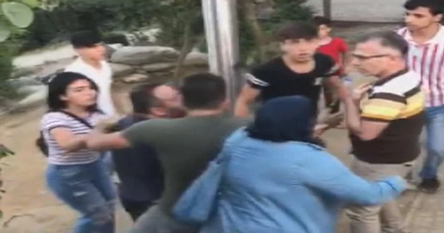 Parktaki taciz iddiasına mahalleli dayağı