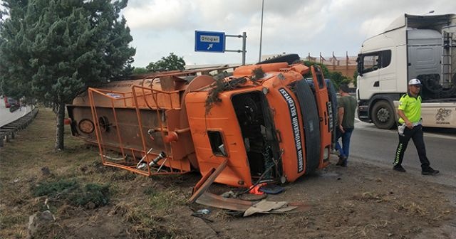 Samsun&#039;da su tankeri devrildi