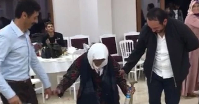 105 yaşındaki Sabayi nine, bastonuyla halay çekti