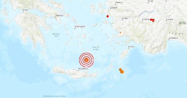 Girit açıklarında deprem