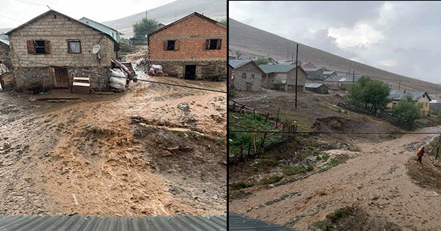 Gümüşhane’de şiddetli yağış ve dolu sele sebep oldu