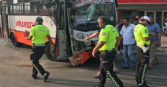 Otobüs otobüse çarptı: 12 yaralı