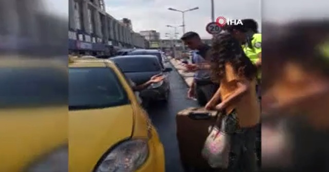 Polise rağmen taksiye yolcu almadılar!