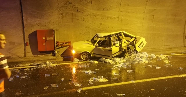 Araklı Tüneli içinde kaza: 3 yaralı