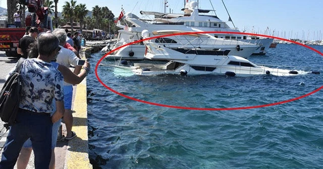 Bodrum'da lüks yat battı!