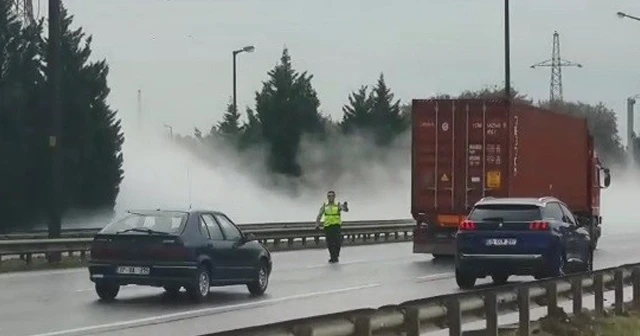 Gaz sızıntısı D-100&#039;ü trafiğe kapattı