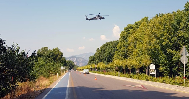 Jandarma trafikten Dalyan yoluna havadan takip