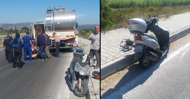 Motosiklet süt tankerine çarptı: 1 yaralı