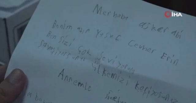 Barış Pınarı Harekatı'nda görevde olan askerlere şehit çocuğundan mektup