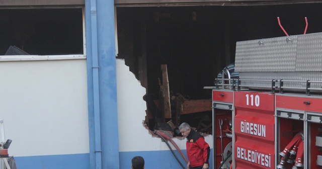 Giresun’daki fındık fabrikası yangını