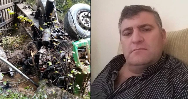 Hafriyat yüklü kamyon uçuruma yuvarlandı: 1 ölü
