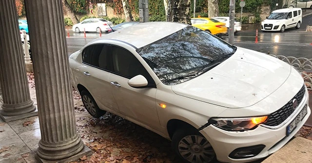 Dolmabahçe Sarayı önünde ilginç kaza