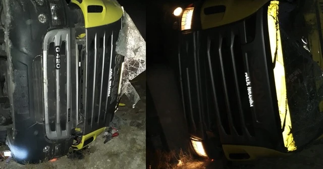 Kontrolden çıkan tır devrildi: 1 yaralı