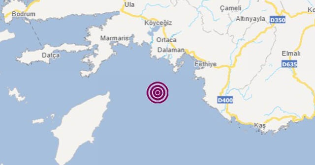 Muğla&#039;da  3.5 büyüklüğünde deprem