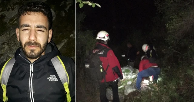 Kanyonda mahsur kalan genç kurtarıldı