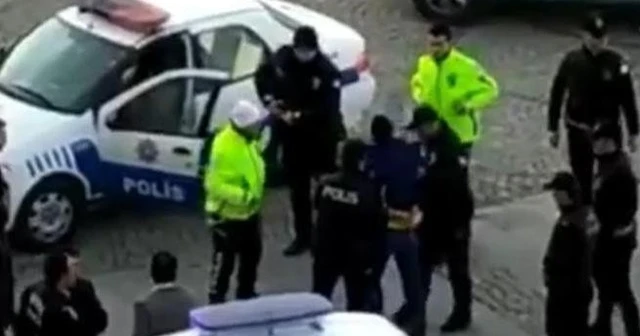 Katil zanlısının yakalanma anı kamerada