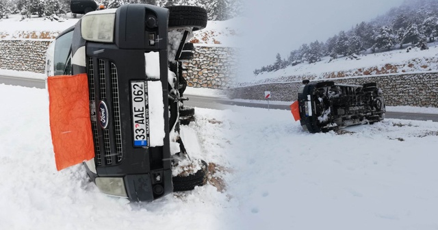 Mersin’de işçi servisi devrildi: 4 yaralı