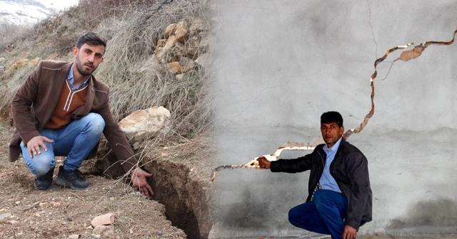 Adıyaman'da deprem sonrası oluşan dev çatlaklar korkutuyor