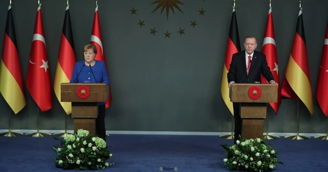 Cumhurbaşkanı Erdoğan ile Merkel&#039;den ortak açıklama