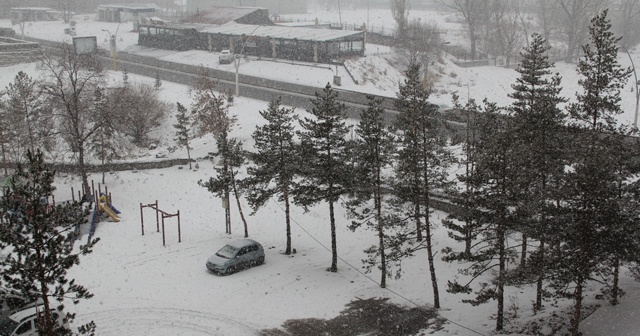 Soğuk hava yerini kar yağışına bıraktı