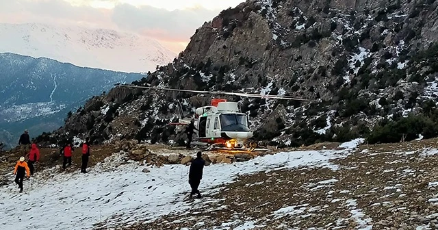 Yamaçtan düşen avcı, nefes kesen operasyonla kurtarıldı