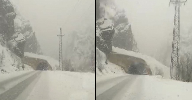 Çığ düşme anı kamerada